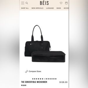 Beis convertible weekender bag
